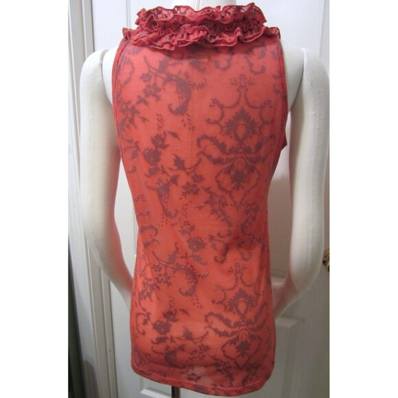 TESTAMENT Anthropologie - Coral Ruffled Neck Knit Sleeveless Tank Top size Small - Picture 7 of 8